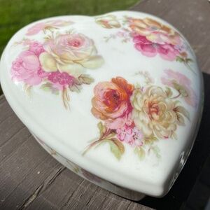 R.P.M Germany Porcelain Heart Shaped Trinket Box